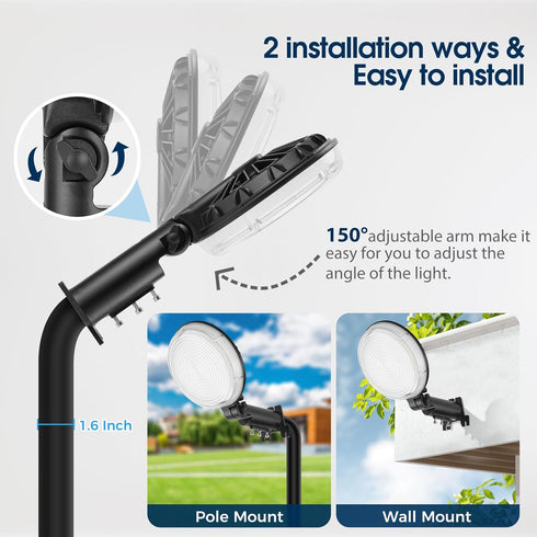150W 21000LM 6500K IP66 LED Barn Light Dusk to Dawn Outdoor Lighting, Daylight Yard Lights, Waterproof Street Lights