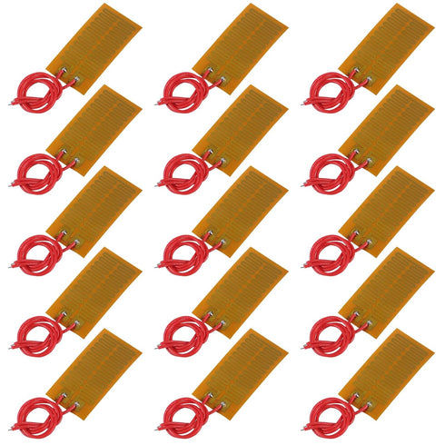 15pcs 25mmx50mm Film Heater Plate Adhesive Pad, 12V 7W Polyimide Heating Elements