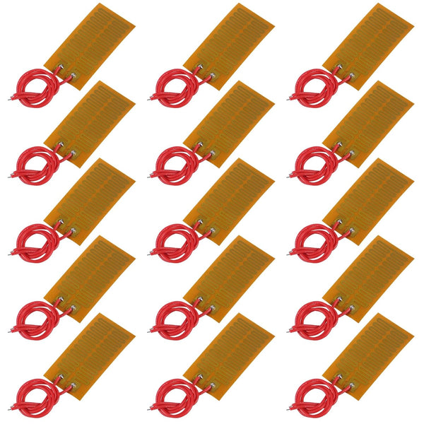 15pcs 25mmx50mm Film Heater Plate Adhesive Pad, 12V 7W Polyimide Heating Elements