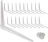 Wideskall Metal 10" x 12" inch Wall Corner Angle Shelving Shelf Brackets, White,