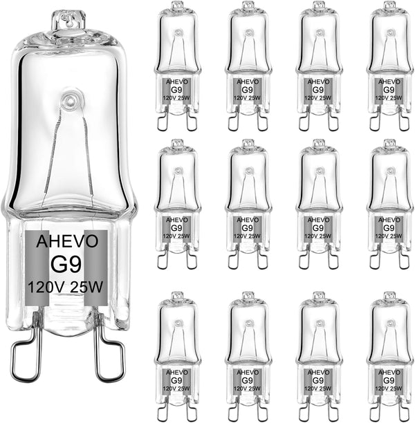 AHEVO G9 Halogen Bulb 25W 120V T4 JCD Type G9 Base 2 Pin