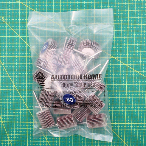 AUTOTOOLHOME 20PCS Abrasive Flap Wheel Sander 80 Grit 1/8" Shank Diameter for Grinding and Polishing