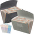 Harloon 2 Pack Expanding File Folder with 24 Pockets, Cover Labels, Organizer for A4 Paper Document Storage (Gray, Dark