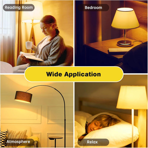 Bulb 2 PackDimmable 1800K Bulbs Blocking,A19 9W(60W E26 Bulbs Amber Sleep Light Warm Light for Healthy Sleep,Blue Light