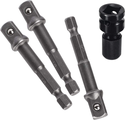 OIIKI 12 Pack 3/8 inch Square Socket Adapter Bit Set, Impact Driver Power Bits for Automotive DIY, 1/4 Hex Shank