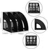 Marte Vanci Magazine File Holder, Sturdy Plastic Storage Organizer, Vertical 3 Section Folder for Desktop, Black