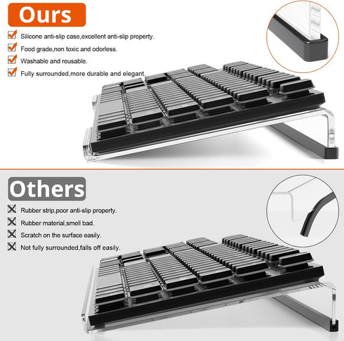 Richboom Computer Keyboard Stand Tilt PC Keyboard Stand Riser for Easy Ergonomic Typing, Acrylic Keyboard Tray Holder