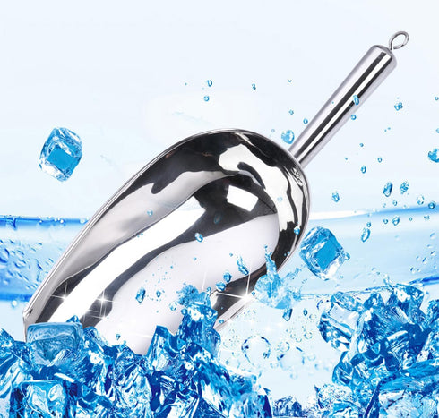 3 Oz,Stainless Metal Ice Scoop Steel Small Ice Scooper for Ice Bucket - Kitchen Gadgets Cookie Flour Pet Dog Food Scoop
