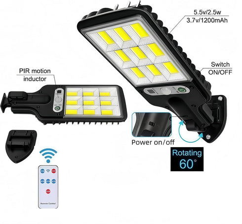 PLMOKJD IP65, Commercial Yard(4) Solar Street Lights Outdoor, Solar Lights Outdoor Wide Angle Solar Flood Lights Motion