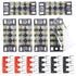 Hilitchi 12pcs 600V 15A 4 Position Double Row Screw Terminal Strip and 400V 10A Red/Black Pre Insulated Barrier Strip