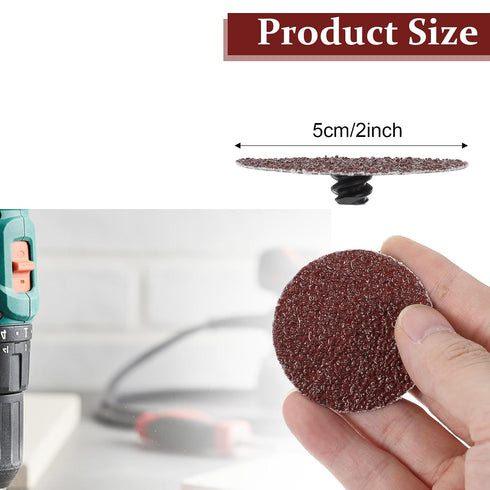 Giloaou 200 2 Inch 36 PCS Grit Sanding Discs Roll Lock Quick Changing Discs for Die Grinder, Angle Grinder, Drill |