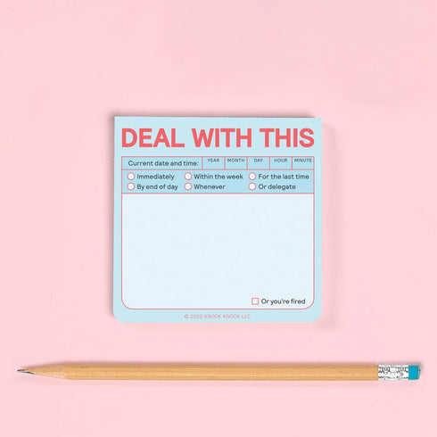 Knock Knock Deal with This Sticky Note, Pastel Version, 3 x 3-inches, Pack of 1