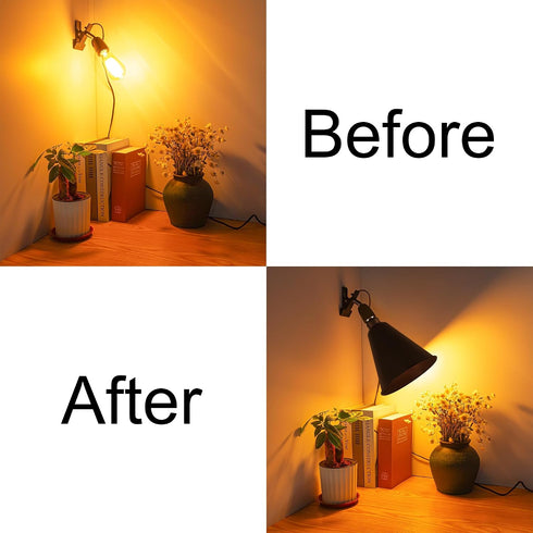 7.5" Bulb E26 Black Industrial Metal Guard Cone Lamp Shade with Light Socket Extender Replacement, Iron Cover, DIY