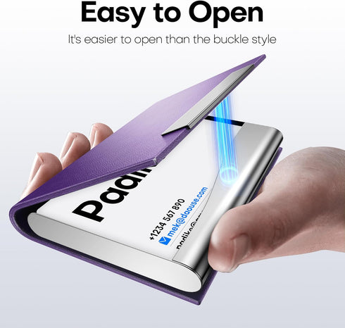Padike Business Card Holder, Professional PU Leather & Stainless Steel Multi Card Case for Men & Women