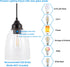 E26 Bulbs 2-Pack Pendant Lighting Fixture, Hanging Ceiling Lights with Medium Base, Metal Construction with Clear Glass