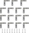 PDETVEO 15PCS (80x80mm) Flat L Brackets Corner Braces, Heavy Duty Steel Right Angle