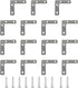 PDETVEO 15PCS (80x80mm) Flat L Brackets Corner Braces, Heavy Duty Steel Right Angle