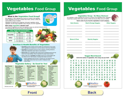 NewPath Learning MyPlate Food Groups Bulletin Board Charts, Set of 8, Laminated, Double-Sided, 12" x 18"