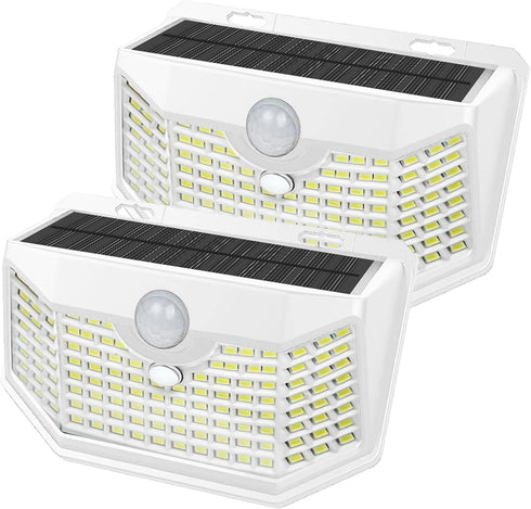 HMCITY 120 LED Solar Lights Outdoor with Motion Sensor and 3 Lighting