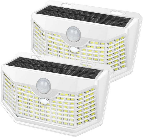 HMCITY 120 LED Solar Lights Outdoor with Motion Sensor and 3 Lighting