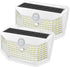 HMCITY 120 LED Solar Lights Outdoor with Motion Sensor and 3 Lighting