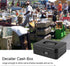 9.84" 7.87" 3.54", Decaller Large Cash Box with Combination Lock, Metal Money Box with Removable Tray, x x Black