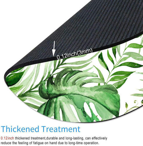 Smooffly Wild Leaf Round Mouse Pad, Leaves Design, Office Supplies, Present for Friend, Desk Accessories