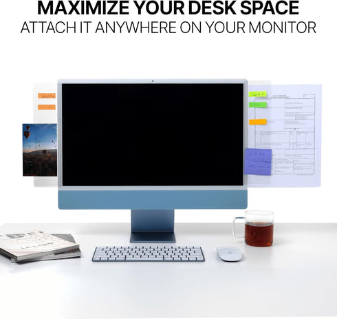 Monitor Memo Board 2Pcs - Flexible Clear PET Computer Screen Sticky Note Holder for Office Desk Accessories