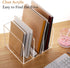 Clear Acrylic Magazine Holder, One-Piece File Organizer for Office Desk, 3 Vertical Spaces, 1 Pack (B5)