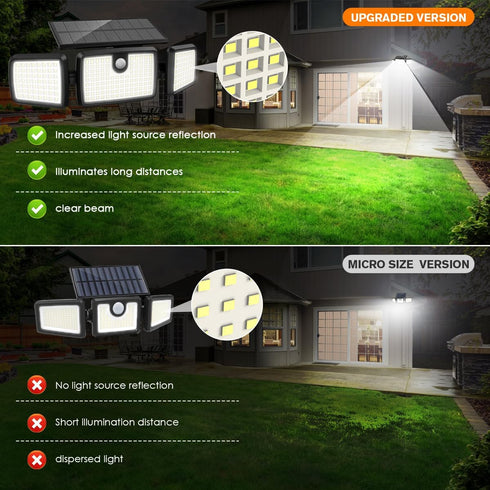 (Remote,2 Pack) MIHANI Solar Lights Outdoor, Quick Charge Solar Motion Deck Lights Outdoor for Deck with High