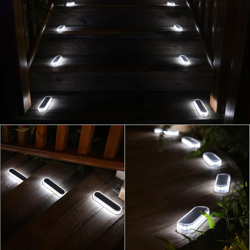 6 Pack Honalia Solar Deck Dock Driveway Lights Outdoor Solar Powered Waterproof, Cool White Driveway Markers Concrete