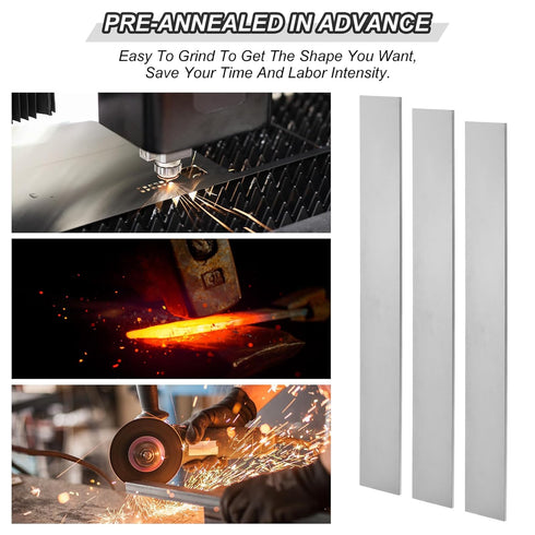 PATIKIL E52100 Steel for Knife Making, 12" x 1-1/2" x 1/8" Hot Rolled Flat Bar for DIY