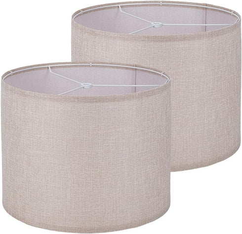 CREATCABIN 2 Sets Drum Lamp Shade 13" Top x 13" Bottom x