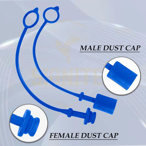 4 Set, 1/4 ISO A Hydraulic Hose Caps and Plugs, Quick Disconnects Air Coupler Cover with Retention Ring