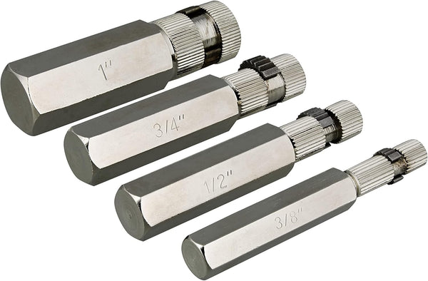ABN Internal Pipe Removal Tool Pipe Nipple Extractor Set, General Internal Pipe Wrench Set 4pc - 1, 3/4, 1/2, 3/8 Inch