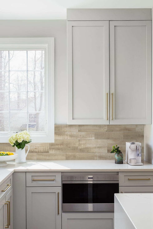 24 W&S PCS Beige Distressed Wood Peel and Stick Backsplash Tiles,Stick on Wood Look Tile for RV,Living Room,Accent