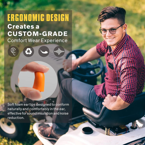 Hearprotek Earplug Headphones for Work, Safety Foam Earbuds for Hearing Protection Noise Isolation