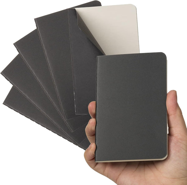 TWONE Pocket Notebook, 6 Pack Mini Notebooks 3.5" x 5.5" (90x140mm) for Men, Women, Kids, Travel - 30 Sheets/60 Pages