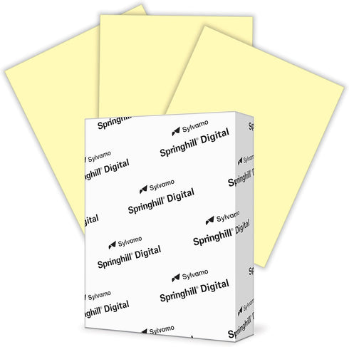 Springhill 8.5 x 11 Canary Yellow Copy Paper, 24lb Bond/60lb Text, 89gsm,