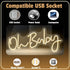 SENYITONWOLD 19.68.6 Inch Oh Baby Neon Sign LED Neon Light, USB Powered Baby Shower Decor for Gender Reveal Nursery