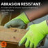 Vgo... 10-Pairs Safety Work Gloves - Gardening Gloves, Polyurethane Coated, Latex Free (Size L, Yellow, PU2103)