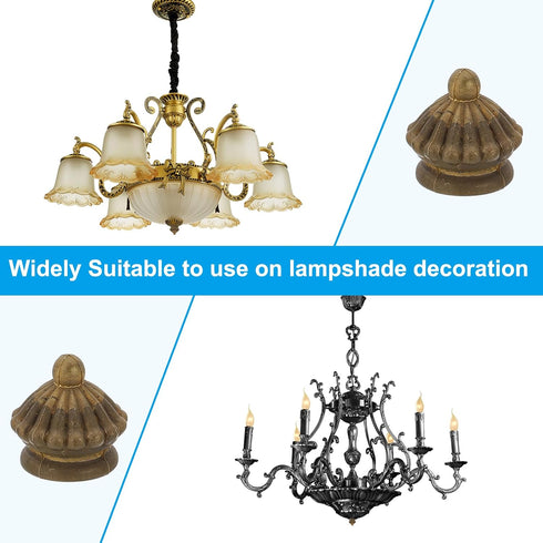 PATIKIL 25 25mm 1 Set x Lamp Finials Caps Knob, Solid Brass Lamp Shade Top Decoration Screw Cap Nuts with Brass