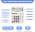 Desktop Calculator with Large Display, 12 Digits, Dual Solar Power and Battery, Tax and Check Function for Office, Home
