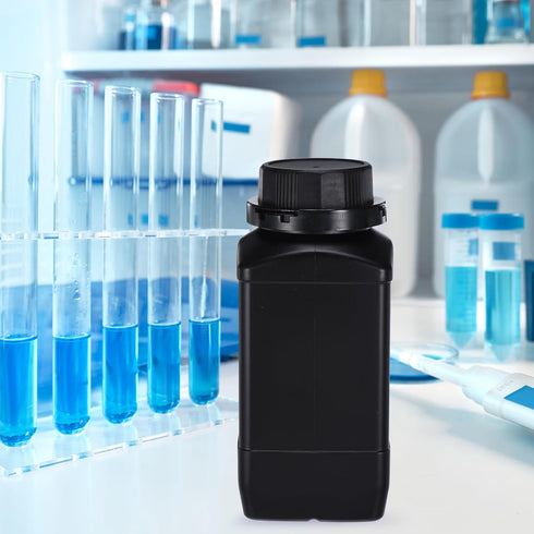PATIKIL 2 Pcs 1000ml Reagent Bottles, HDPE Wide Mouth Square Bottles with Screw Cap for Lab Storage