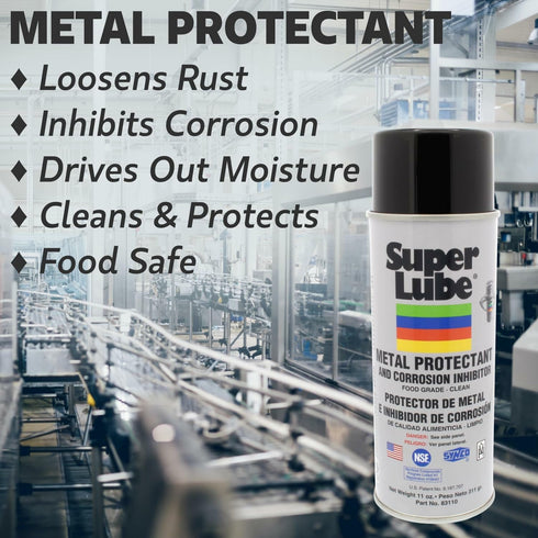 Super Lube 11 oz (83110) Metal Protectant & Corrosion Inhibitor - Aerosol Spray - Anti-Rust & Anti-Corrosion - NSF Food