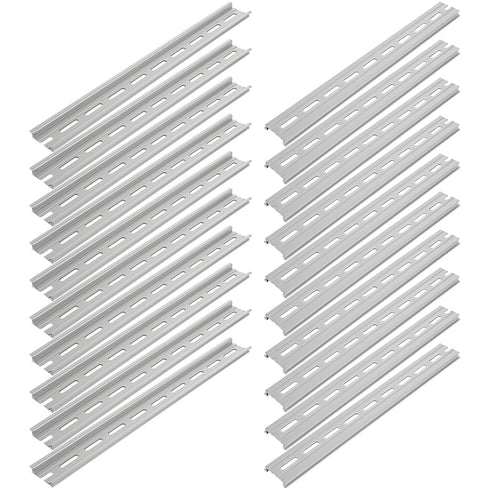 20 Pieces 13 Inch Aluminum DIN Rails Slotted for Mounting Hardware Components, 35mm Wide