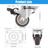 Nefish 1.5 Inch Caster Wheels Rubber Castor with Brake 360 Degree Rotation Top Plate Swivel Casters for Furniture, Table and Toolbox, 300 Pounds Capacity for Set of 4 (Free Screws and Screwdriver)
