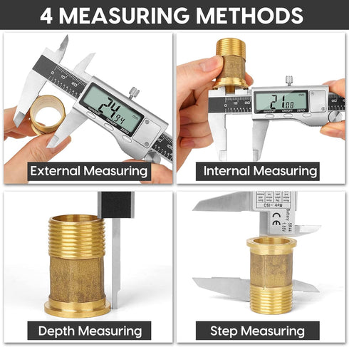Digital Caliper Measuring Tool, 6 Inch with Large LCD Screen for Easy Switching Between Inch, Millimeter, and Fraction