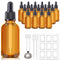 16 Pack 1oz Amber Glass Tincture Bottles with Dropper, Leakproof with Stainless Steel Funnel, Pipettes & Labels