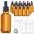 16 Pack 1oz Amber Glass Tincture Bottles with Dropper, Leakproof with Stainless Steel Funnel, Pipettes & Labels